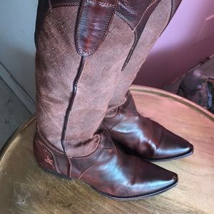 Cognac brown cow boy boots